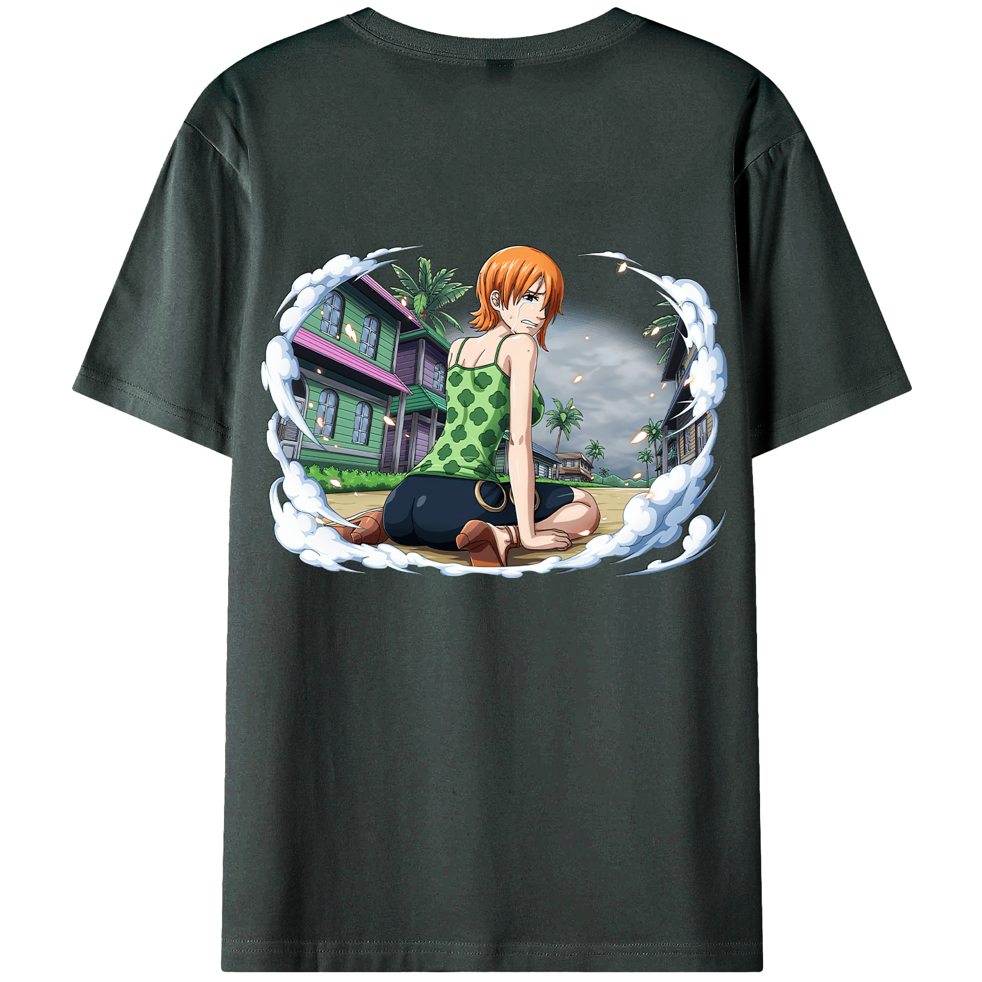 （画像用） ワンピース ナミ ONE PIECE Nami 綿100％ メンズ半袖Tシャツ（バックプリント） 通気性